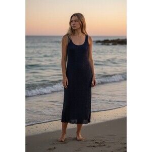 Tiana B. XS Shimmer Pleated Maxi Dress 90s Y2K Cocktail Evening Made USA